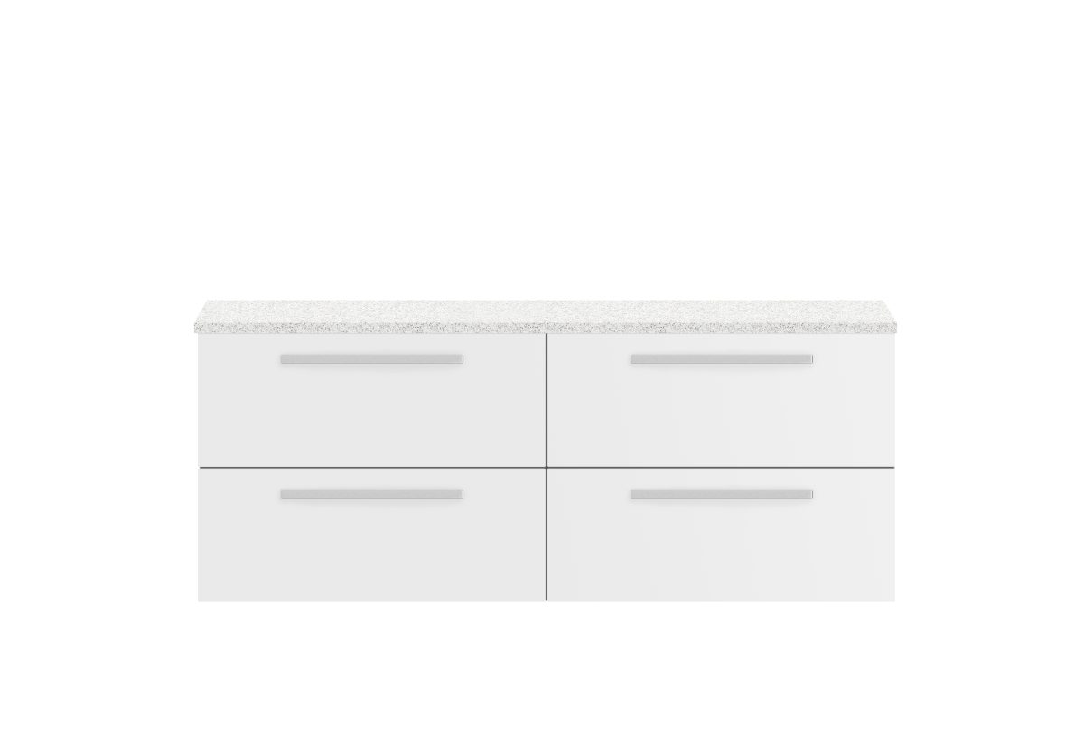 1400mm Wall Hung 4-Drawer Unit & Laminate Worktop - Image 1