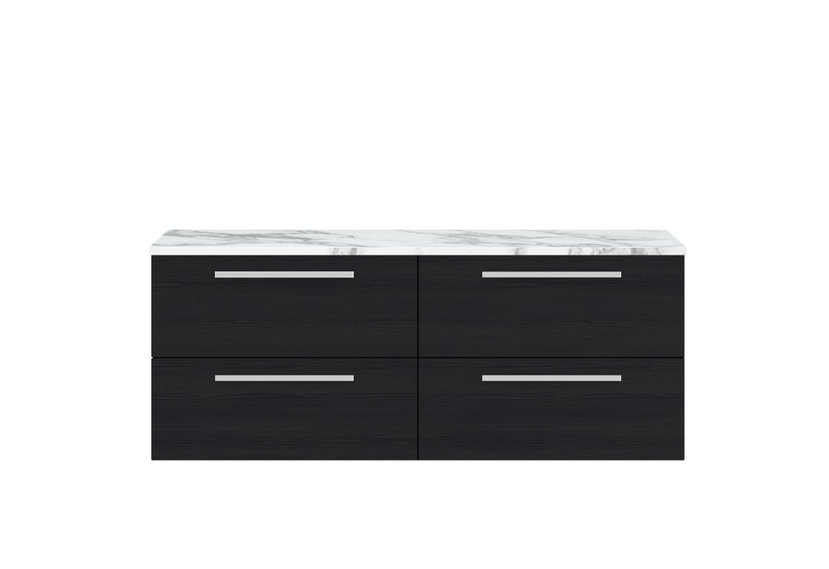1400mm Wall Hung 4-Drawer Unit & Laminate Worktop - Image 1