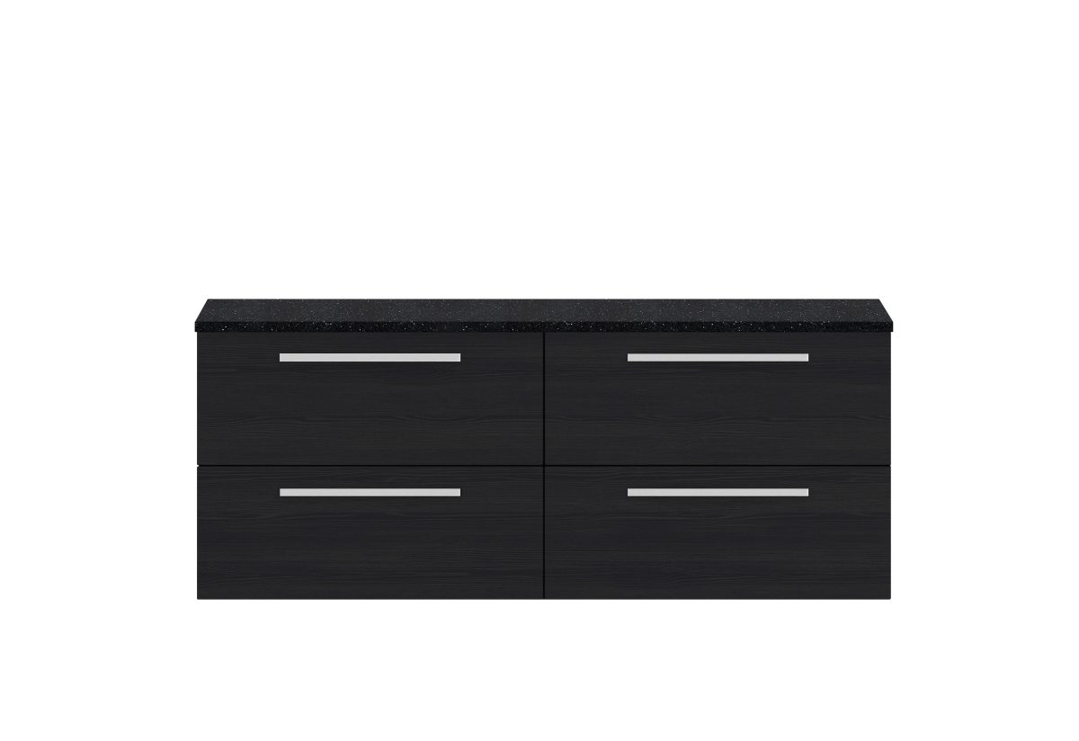 1400mm Wall Hung 4-Drawer Unit & Laminate Worktop - Image 1