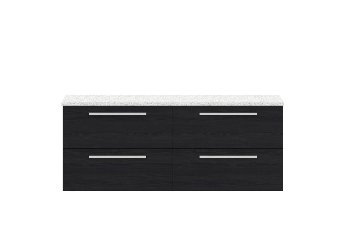 1400mm Wall Hung 4-Drawer Unit & Laminate Worktop - Image 1