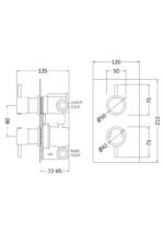 Twin Thermostatic Shower Valve With Diverter - Image 3