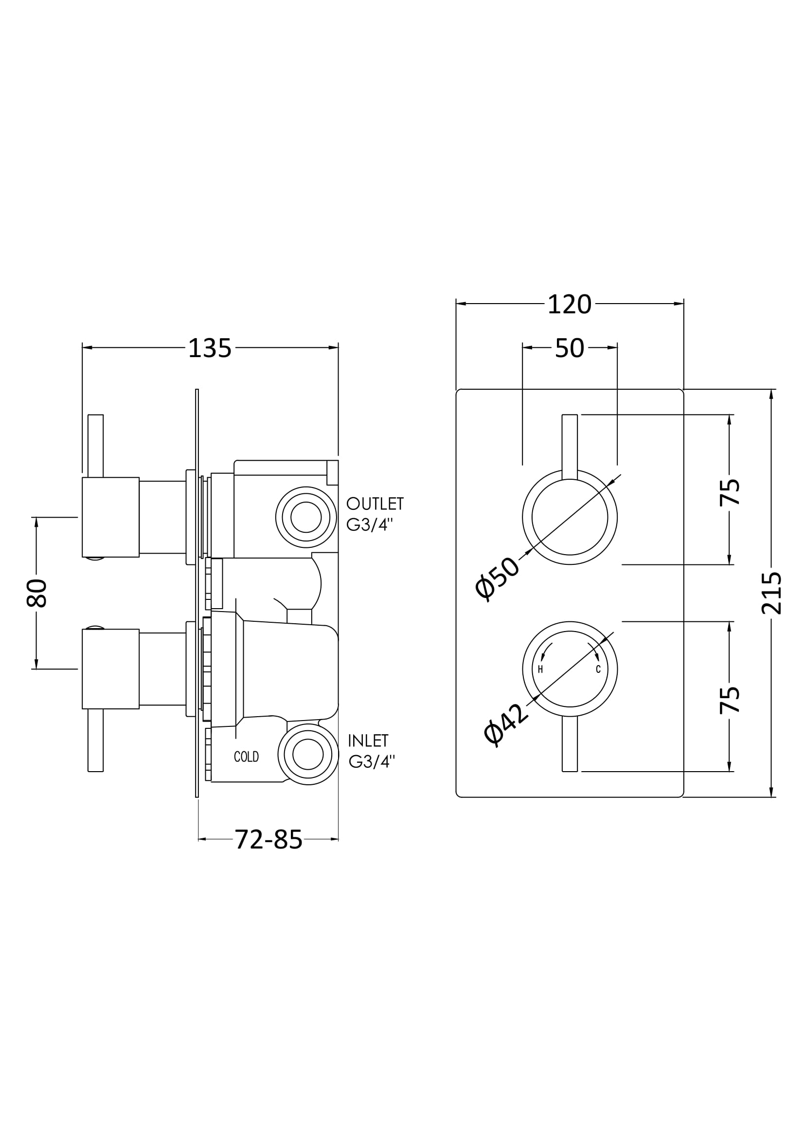 quev52_showers_v2_ld.jpg Twin Thermostatic Shower Valve With Diverter - Image 3