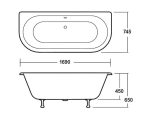 Freestanding Bath - Corbel Leg Set (1700mm) - Image 4