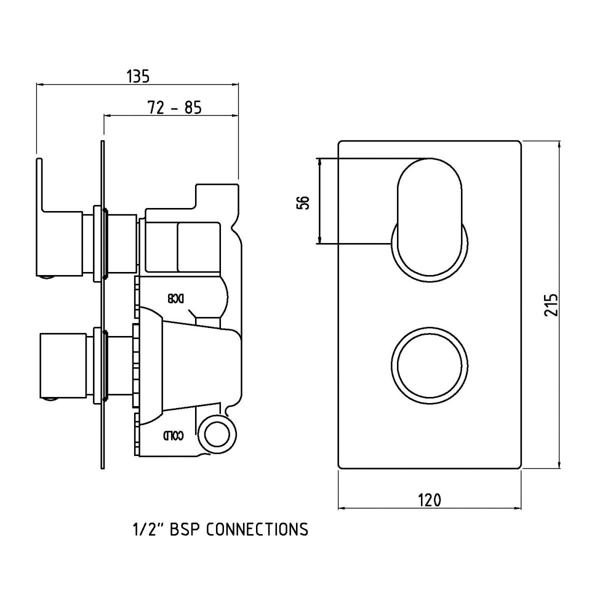 Twin Thermostatic Shower Valve - Image 2