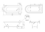 Freestanding Shower Bath - Deacon Leg Set (1700mm) - Image 2