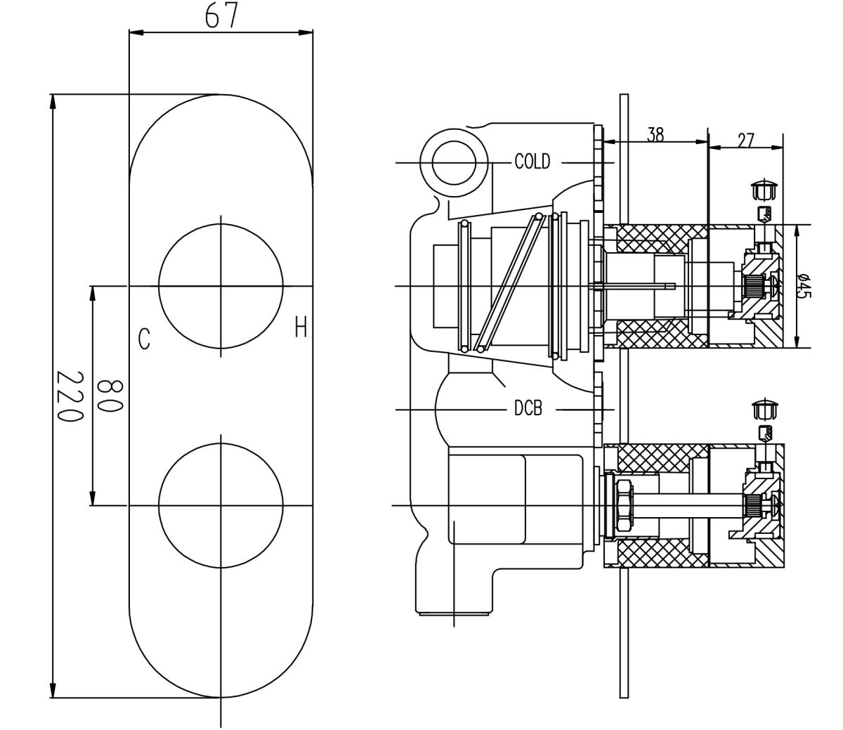 Twin Thermostatic Shower Valve - Image 3