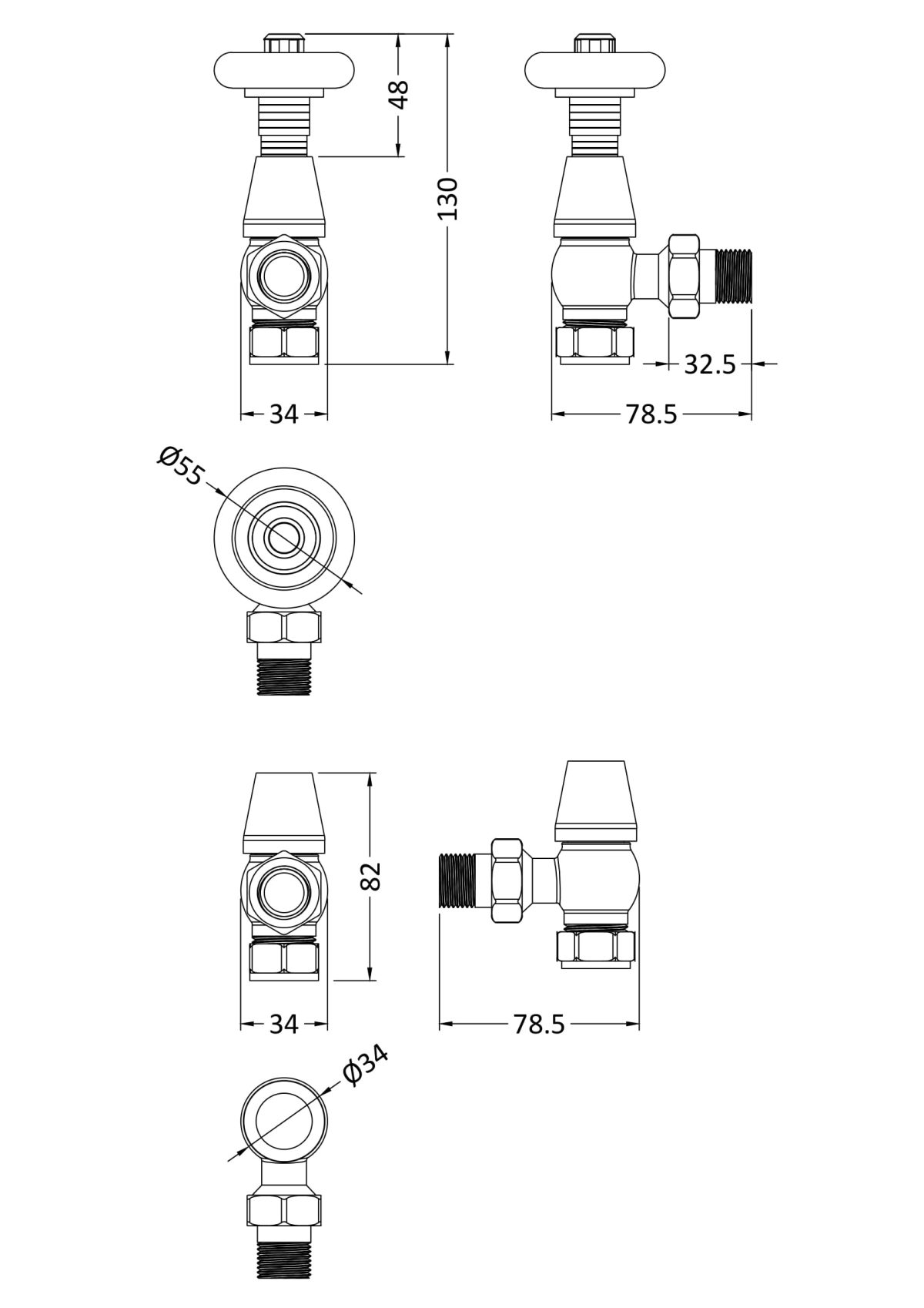 Camden Angled Thermostatic Valve - Image 2