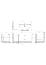 1000mm Cabinet & Basin - Right Hand - Image 2