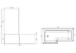 1700mm Left Hand Square Shower Bath Set - Image 3