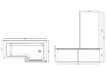 1700mm Right Hand Square Shower Bath Set - Image 3