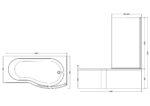 1700mm B Shaped Right Hand Bath Set - Image 3