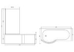 1700mm Left Hand P-Shaped Bath Set - Image 3