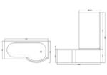 1700mm Right Hand P-Shaped Bath Set - Image 3