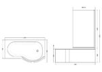 1500mm Right Hand P-Shaped Bath Set - Image 3