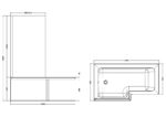 1500mm Left Hand Square Shower Bath Set - Image 3