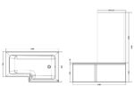 1500mm Right Hand Square Shower Bath Set - Image 3