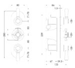 Traditional triple concealed valve with diverter - Image 2