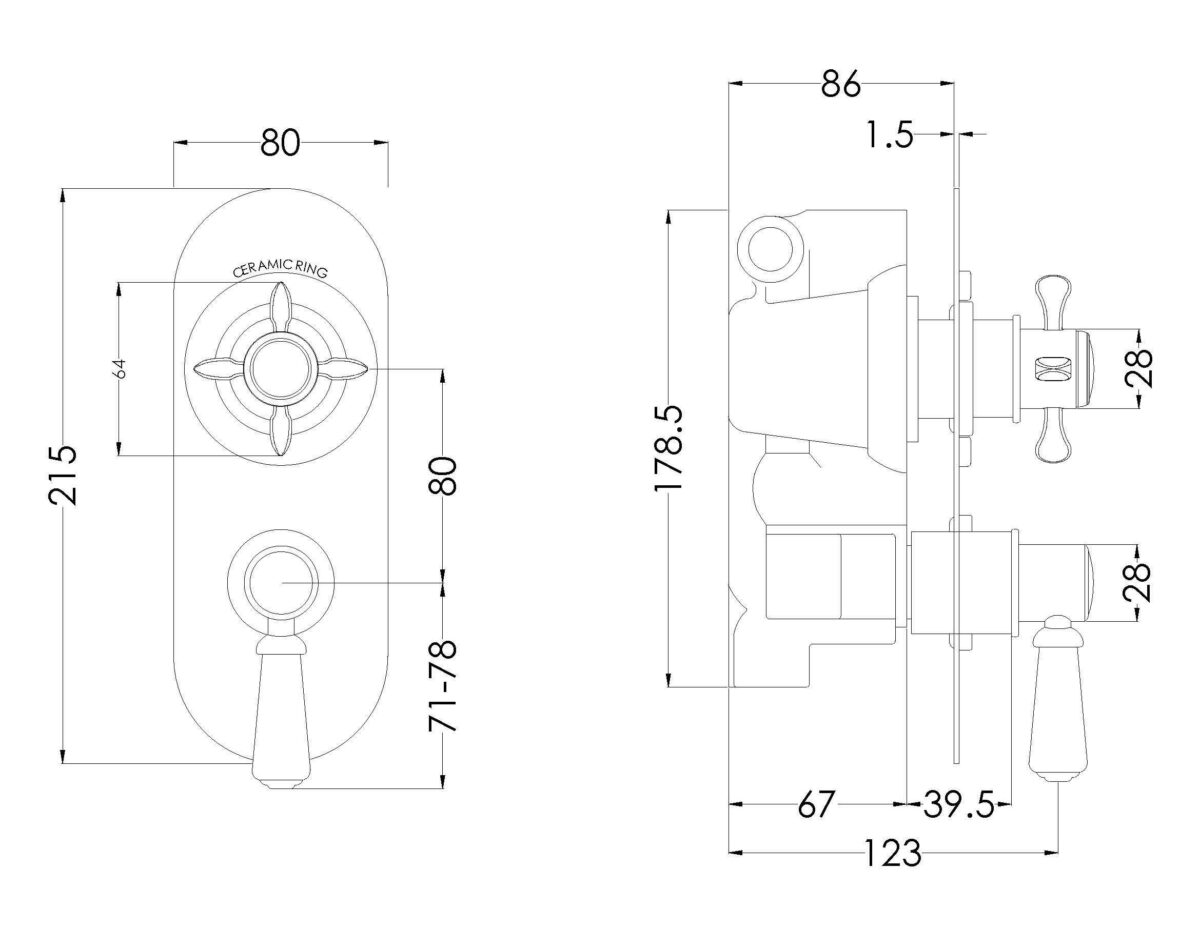 Traditional twin concealed valve - Image 2