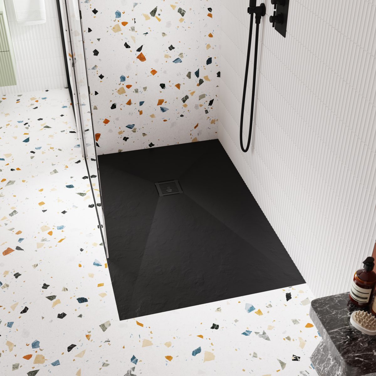Square Shower Waste Black Top - Image 2