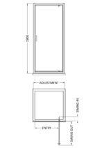 1900 x 1000mm Pivot Shower Door - Image 2