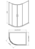 1900 x 1000 x 800mm Offset Quandrant Shower Enclosure - Image 2