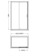 1900 x 1200mm Sliding Shower Door - Image 2