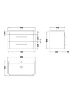 Wall Hung 800mm Cabinet & Basin - Image 4