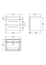 Wall Hung 600mm Cabinet & Ceramic Basin - Image 4
