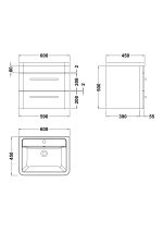 Wall Hung 600mm Cabinet & Basin - Image 4