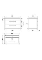 Wall Hung 800mm Cabinet & Basin - Image 4