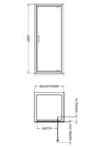 1850 x 900mm Pivot Shower Door - Image 2