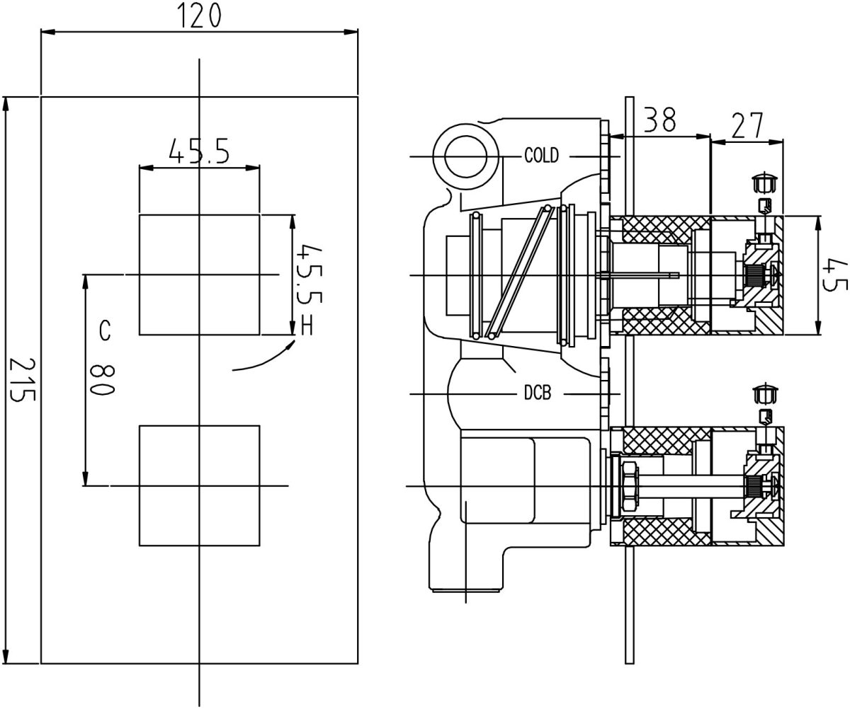 Twin Thermostatic Shower Valve - Image 3