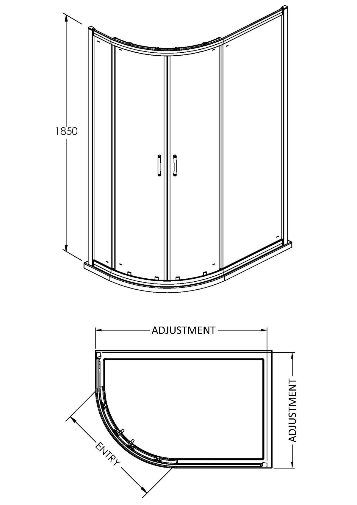 1850 x 1000 x 800mm Offset Quad Enclosure - Image 2