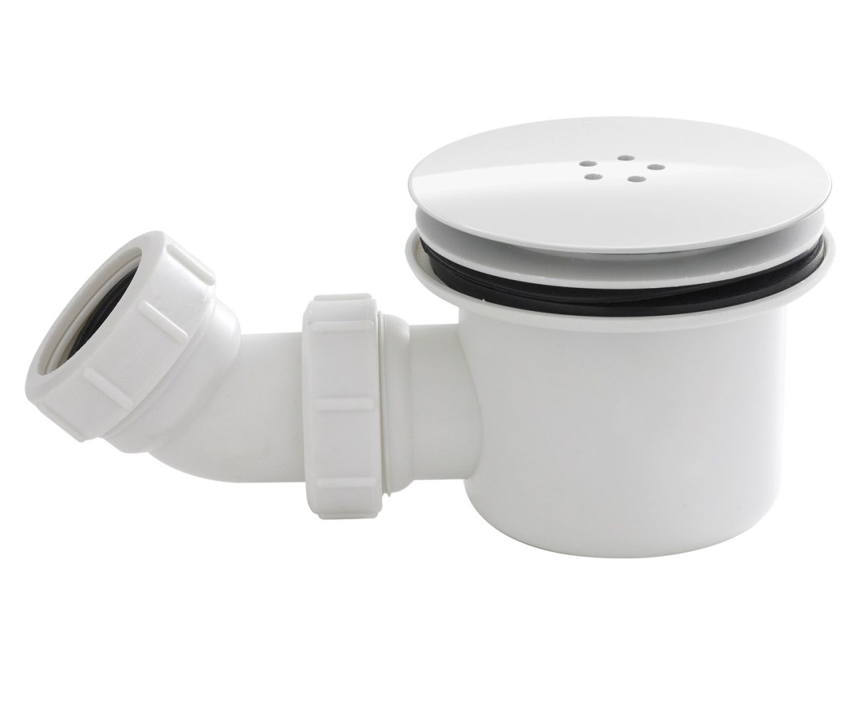 White Fast Flow Shower Waste - Image 1