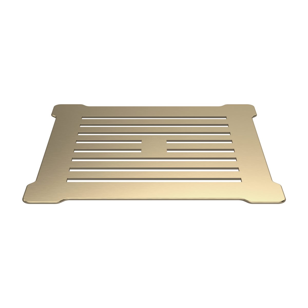 Square Shower Waste Brushed Brass Top - Image 1