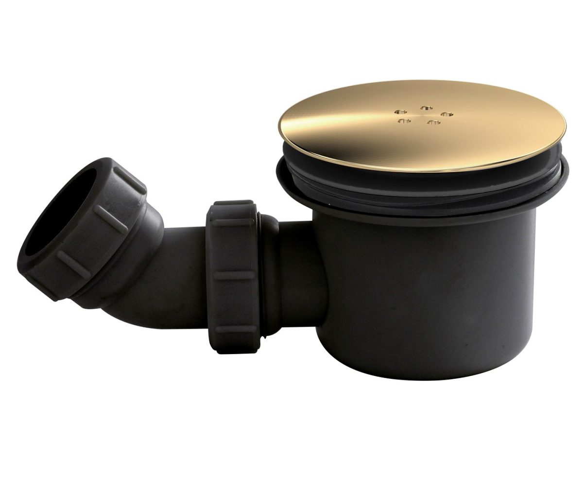 Black & Brass Fast Flow Shower Waste - Image 1