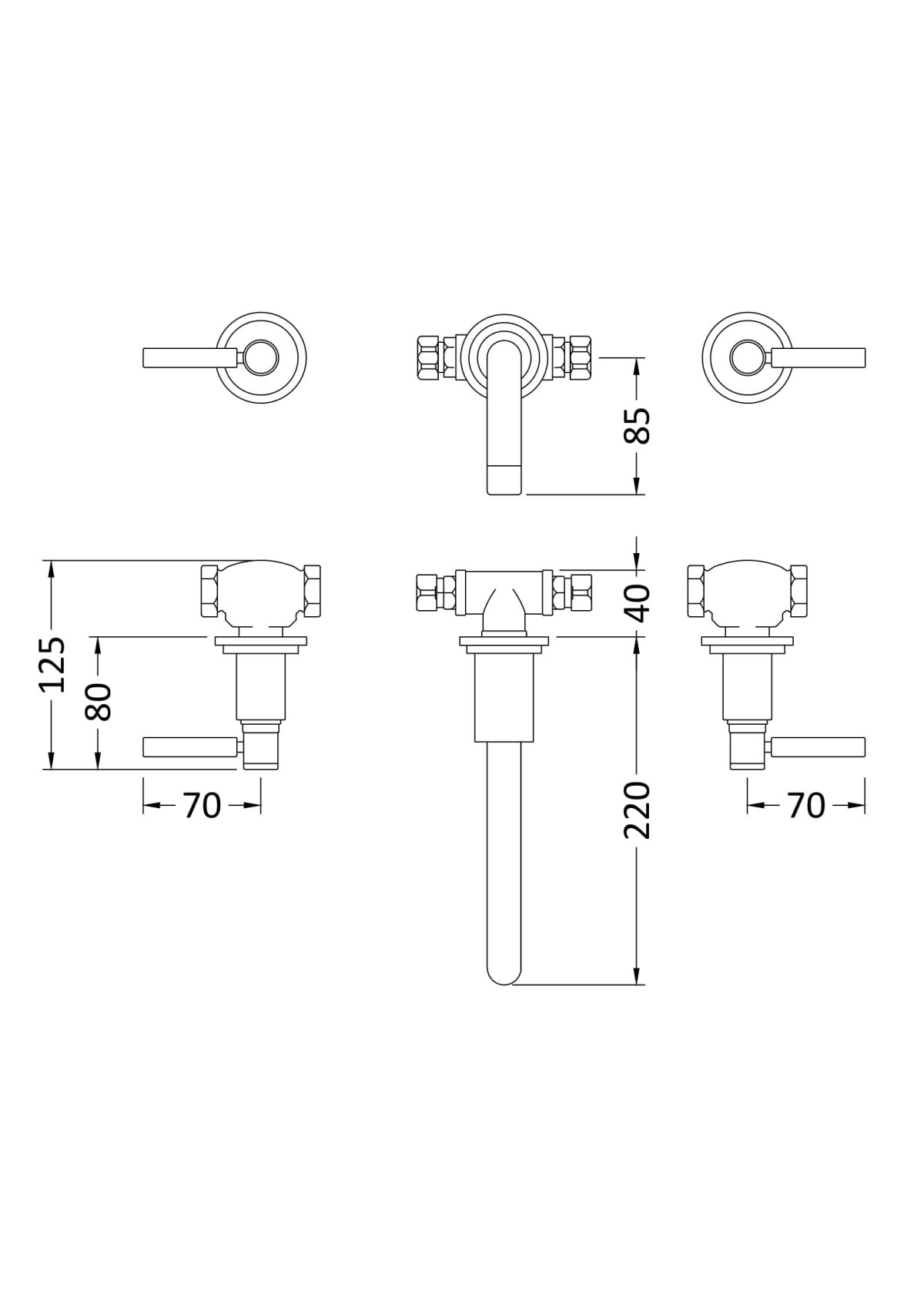 Wall Mounted Basin Mixer - Image 2
