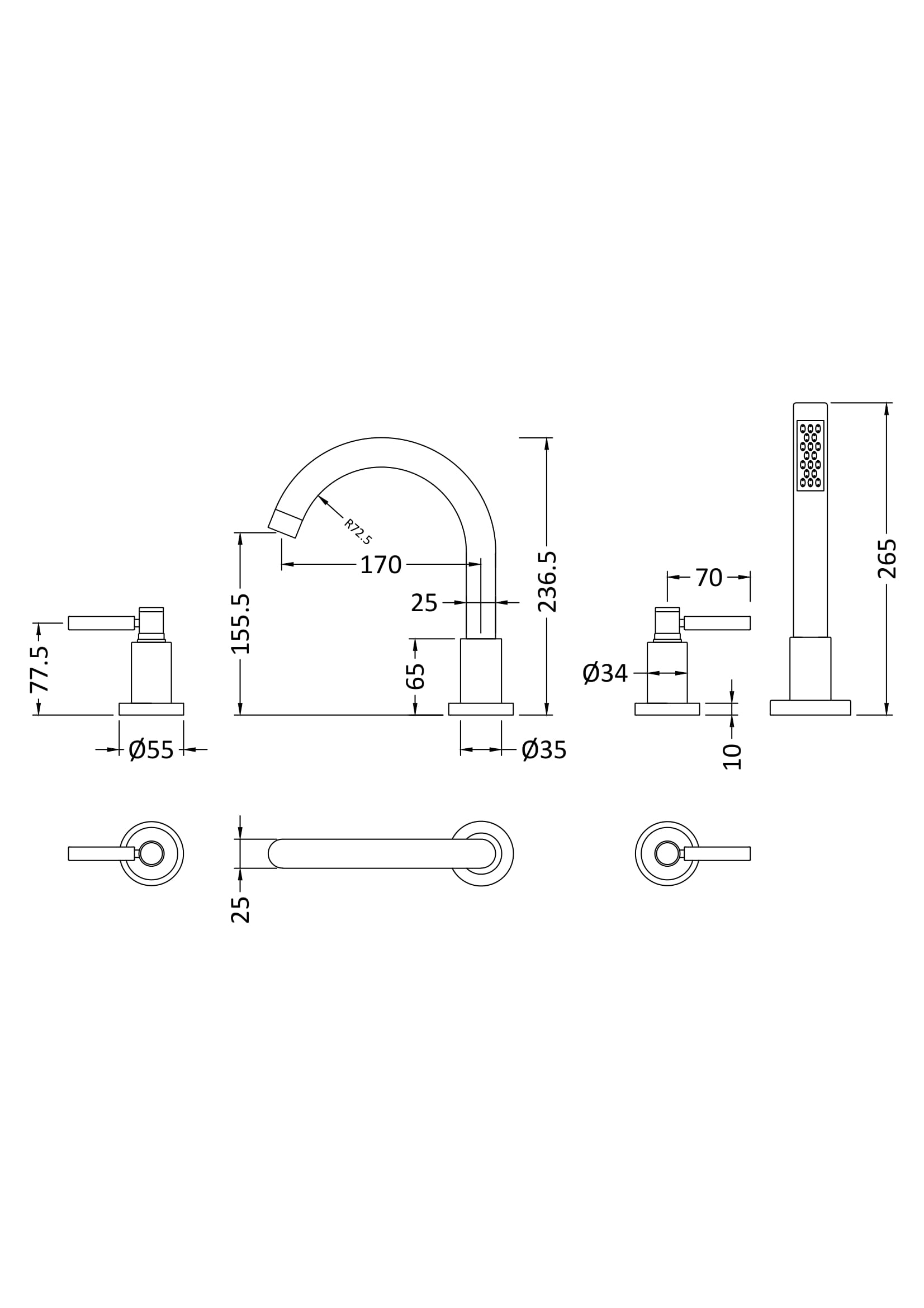 tel334s_taps_v3_ld.jpg 4 Tap Hole Bath Mixer - Image 2