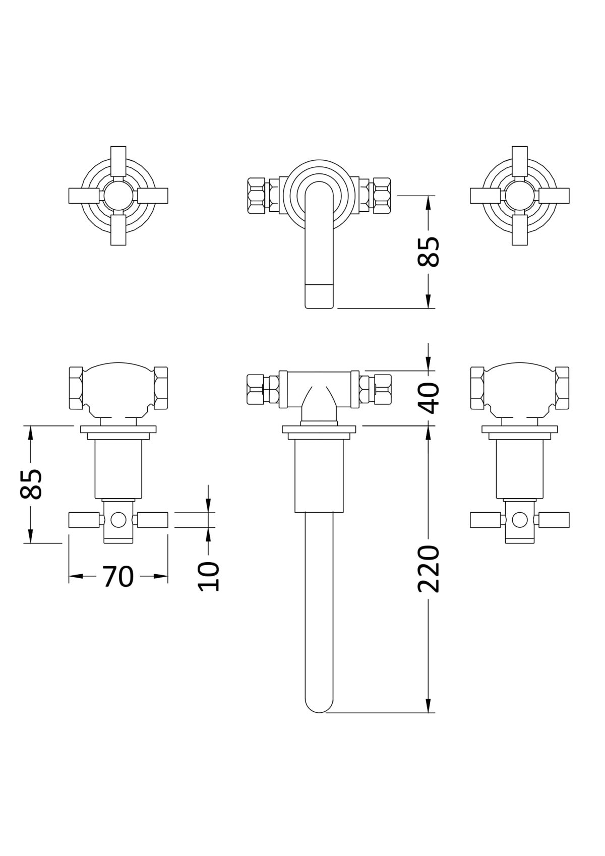 Wall Mounted Basin Mixer - Image 2