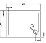 Rectangular Shower Tray 900 x 700mm - Image 2