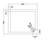 Rectangular Shower Tray 900 x 760mm - Image 2