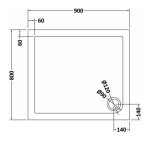 Rectangular Shower Tray 900 x 800mm - Image 2