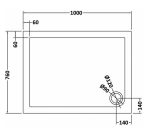Rectangular Shower Tray 1000 x 760mm - Image 2