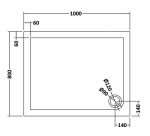 Rectangular Shower Tray 1000 x 800mm - Image 2