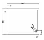 Rectangular Shower Tray 1100 x 900mm - Image 2