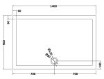 Rectangular Shower Tray 1400 x 900mm - Image 2