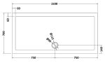Rectangular Shower Tray 1500 x 700mm - Image 2