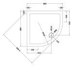 Quadrant Shower Tray 800 x 800mm - Image 2