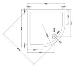 Quadrant Shower Tray 900 x 900mm - Image 2