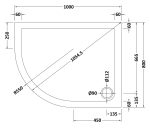 Offset Quadrant Shower Tray LH 1000 x 800mm - Image 2